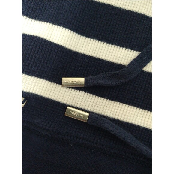 Lauren Active Ralph Lauren XL Cardigan Hoodie Navy Blue & White Stripe Full Zip - Picture 5 of 11